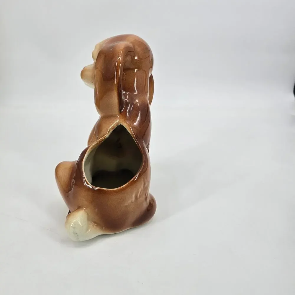 Vintage Royal Copley Cocker Spaniel Planter‎ Ceramic Dog Figurine MCM Kitschy